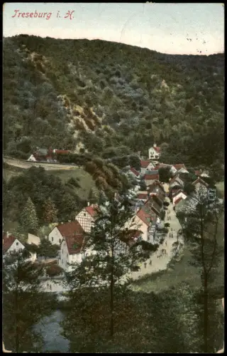 Treseburg Panorama-Ansicht Strasse aus der Vogelschau-Perspektive 1912