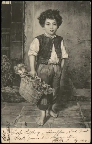 Ansichtskarte  Kinder Künstlerkarte "Wuschelkopf" Junge 1905