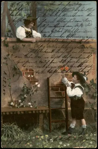 Ansichtskarte  Kinder Künstlerkarte Serien-AK "Sehnsucht" 1904  Ankunftsstempel