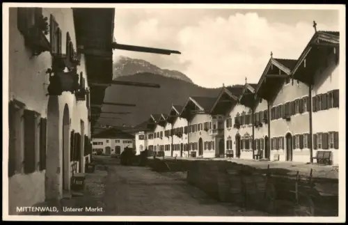 Ansichtskarte Mittenwald Unterer Markt 1930
