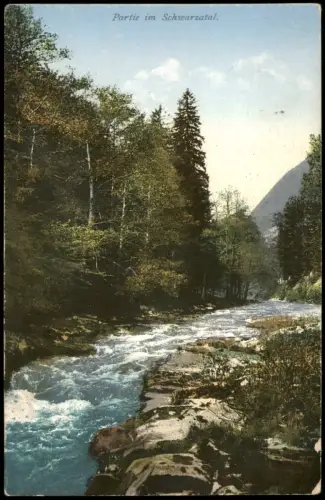 Ansichtskarte Schwarzburg Umland-Ansicht Partie im Schwarzatal 1928