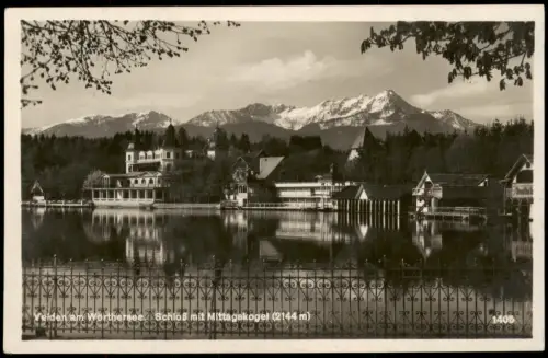 Velden am Wörther See Vrba na Koroškem Schloß mit Mittagskogel 1939