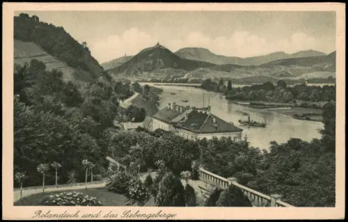 Ansichtskarte Rolandseck-Remagen Stadt Dampfer Siebengebirge 1928
