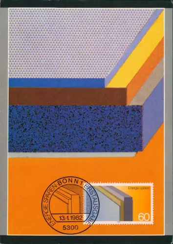 Ansichtskarte  Energie Sparen Demmwand 1982 Sonderstempel Marke