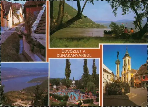 .Ungarn Mehrbild-AK Ungarn (Allgemein) Region Donau Dunakanyar 1980