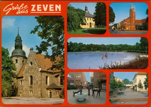 Ansichtskarte Zeven Mehrbildkarte mit 6 Ortsansichten 1986