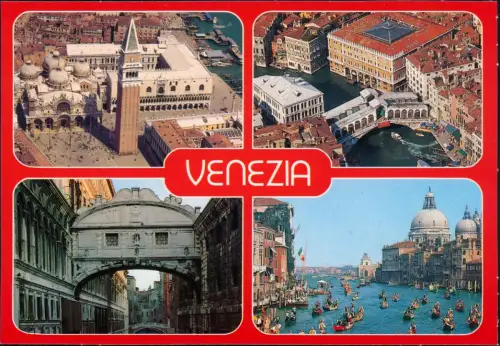 Venedig Venezia Mehrbildkarte Stadt-Ansichten u. Luftaufnahmen 1990