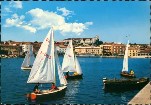 Desenzano del Garda Dezensà | Tysenzan Ortsansicht mit kleinen Seglern 1970