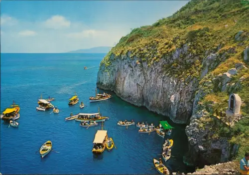 Cartolina Capri Panorama-Ansicht Ingresso Grotta Azzurra 1980