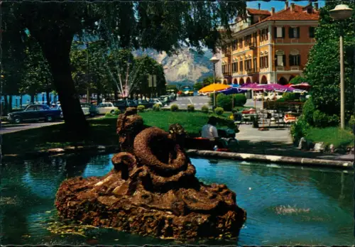 Cartolina Pallanza-Verbania Ortsansicht mit Brunnen 1975