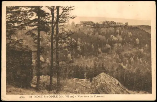 CPA St. Odilienberg Mont Sainte-Odile Vue vers le Couvent 1928