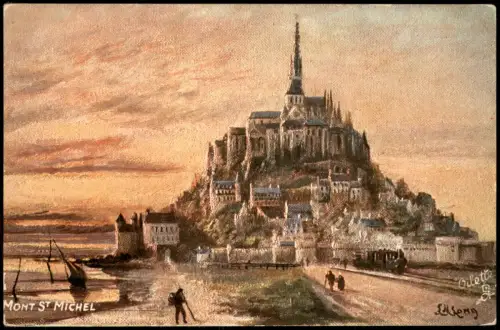 CPA Le Mont-Saint-Michel Le Mont-Saint-Michel - Künstlerkarte 1912