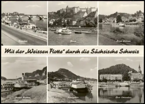 .Sachsen DDR MB-AK Mit der Weissen Flotte durch die Sächsische Schweiz 1972