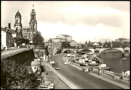 Innere Altstadt-Dresden Brühlsche Terrasse Elbe Terassenufer zur DDR-Zeit 1978