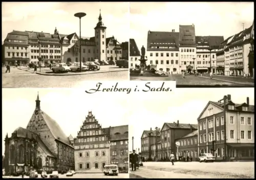 Freiberg (Sachsen) DDR Mehrbildkarte Obermarkt Dom Museum Bahnhof 1969