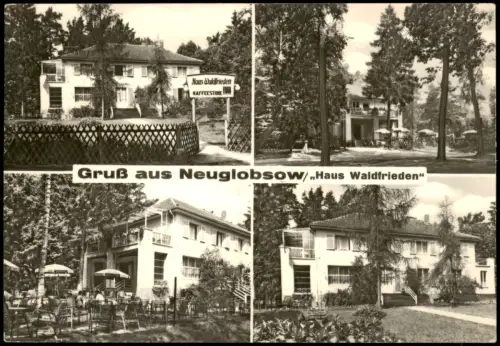 Neuglobsow-Stechlin DDR Mehrbild-AK 4 Ansichten vom Haus Waldfrieden 1970