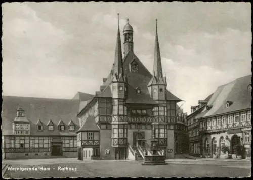 Ansichtskarte Wernigerode Rathaus zur DDR-Zeit 1960