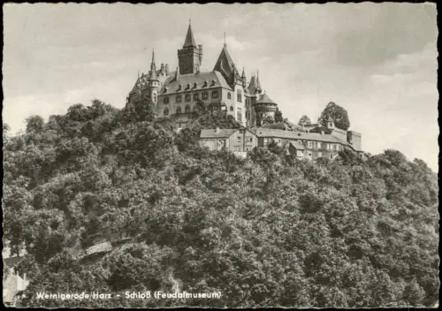 Wernigerode Schloss Feudalmuseum Gesamtansicht zur DDR-Zeit 1960