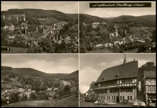 Stolberg (Harz) DDR Mehrbild-AK mit Lutherbuche, Zechental Rathaus 1971