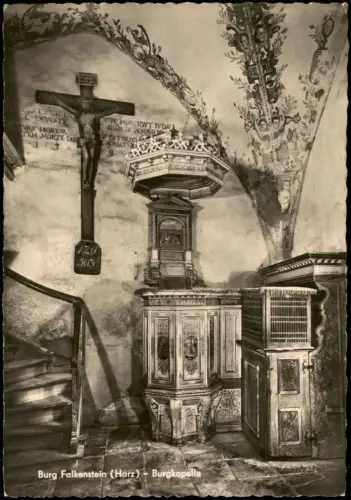 Pansfelde-Falkenstein/Harz Burgkapelle Burg Falkenstein im Harz 1963