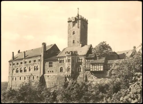 Eisenach Blick auf die Burg von Osten 1938 Fotokarte 1962