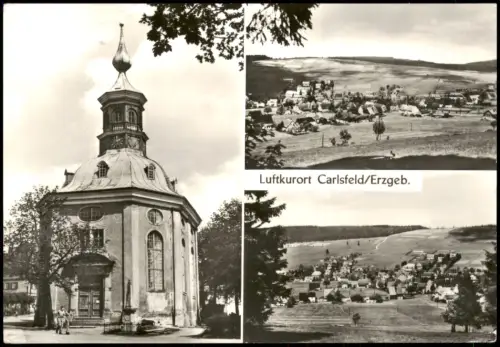 Carlsfeld-Sandersdorf-Brehna DDR Mehrbild-AK mit 3 Ortsansichten 1983