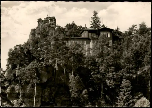 Ansichtskarte Jonsdorf Nonnenfelsenbaude Zittauer Gebirge zur DDR-Zeit 1958