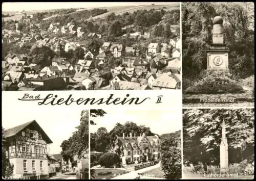 Bad Liebenstein DDR Mehrbild  Fröbel-Denkmal, Luther-Denkmal, Panorama uvm 1970