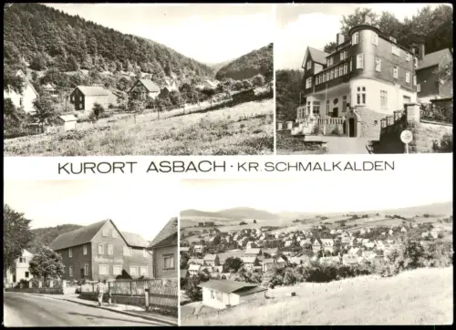 Ansichtskarte Asbach-Schmalkalden DDR Mehrbildkarte mit 4 Ortsansichten 1980