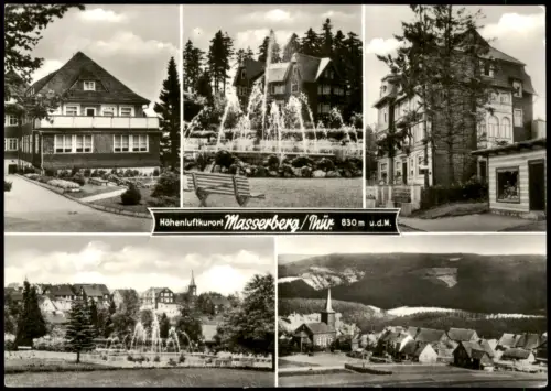 Ansichtskarte Masserberg DDR Mehrbildkarte mit 5 Ortsansichten 1977
