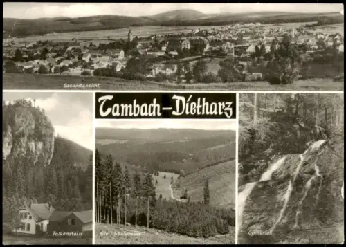 Tambach-Dietharz DDR Mehrbildkarte mit Gesamtansicht Falkenstein uvm. 1975