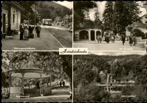 Friedrichroda DDR Mehrbildkarte mit Musiktempel Thüringerwaldbahn uvm. 1966