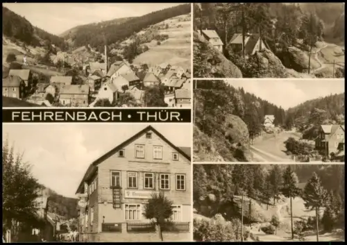 Ansichtskarte Fehrenbach DDR Mehrbildkarte mit 5 Ortsansichten 1970