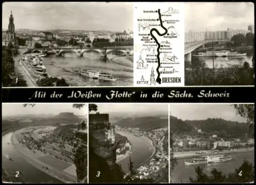 Dresden Mit der Weißen Flotte in die Sächs. Schweiz, Dampfer 1976/1977