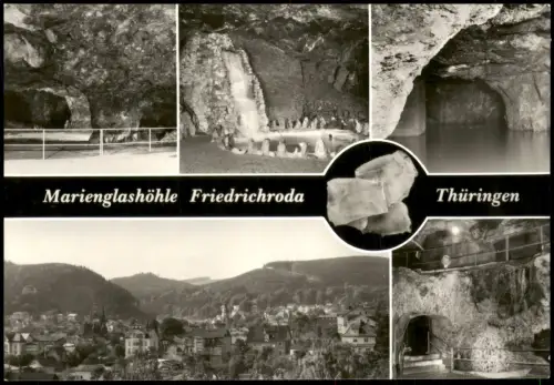 Friedrichroda DDR Mehrbildkarte Marienglashöhle Friedrichroda Thüringen 1987
