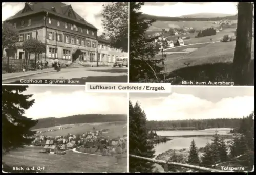 Ansichtskarte Carlsfeld-Eibenstock Gatshaus, Auersberg, Stadt, Talsperre 1981