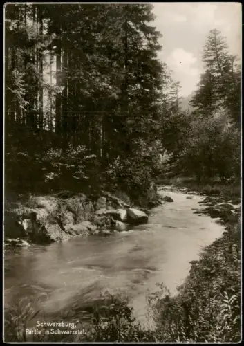 Ansichtskarte Schwarzburg Partie im Schwarzatal - Fotokarte 1928