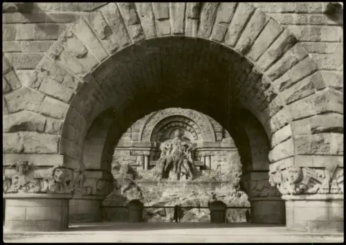 Ansichtskarte Kelbra (Kyffhäuser) Barbarossa-Denkmal - Druchblick 1974