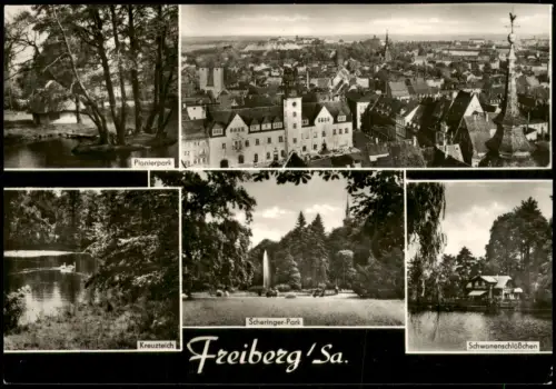 Freiberg (Sachsen) Schwanenschlößchen Scheringer-Park Pionierpark 1969