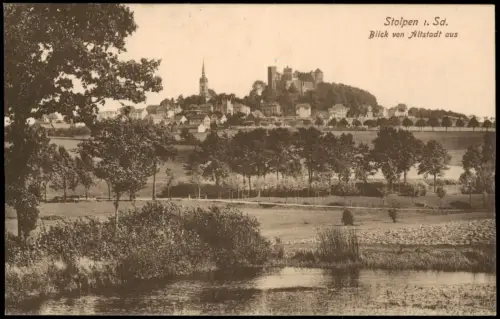 Ansichtskarte Stolpen Blick von Altstadt aus 1913