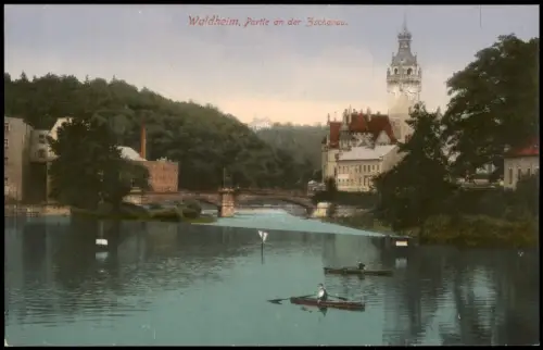 Ansichtskarte Waldheim (Sachsen) Stadt, Fabrik - Zschopau 1921