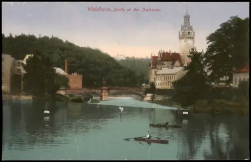 Ansichtskarte Waldheim (Sachsen) Stadt, Fabrik - Zschopau 1921