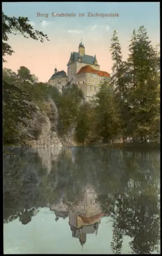 Ansichtskarte Kriebstein Burg Kriebstein im Zschopautale Teich 1913