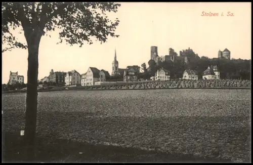 Stolpen Panorama-Ansicht 1914   als Soldatenkarte gelaufen mit Stempel STOLPEN