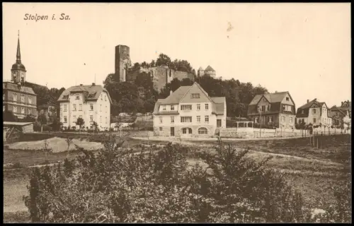 Ansichtskarte Stolpen Burg Stolpen Stadtvillen 1913