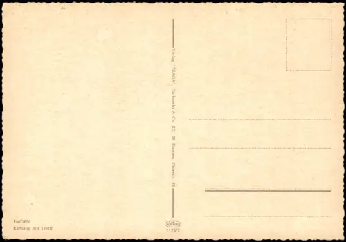 Ansichtskarte Emden Rathaus mit Delft 1965