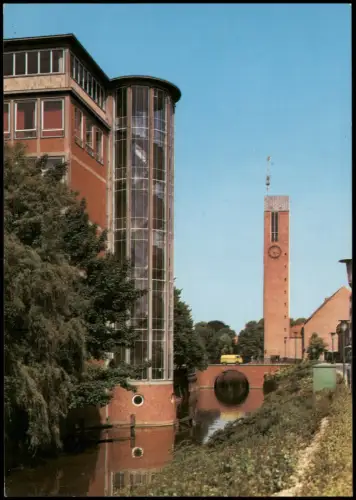 Emden Berufs- und Handelsschule sowie Wirtschaftsgymnasium mit Ev. Kirche 1970