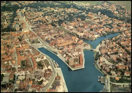 Ansichtskarte Emden Luftbild Luftaufnahme Gesamtansicht v. Flugzeug aus 1969