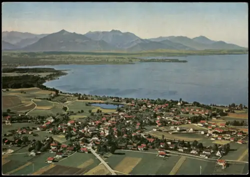 Chieming Luftbild Luftaufnahme Chiemsee mit Blick auf Kampenwand 1960