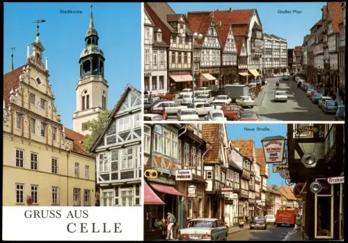 Ansichtskarte Celle GRUSS AUS CELLE (Mehrbild-AK 3 Stadt-Ansichten) 1980